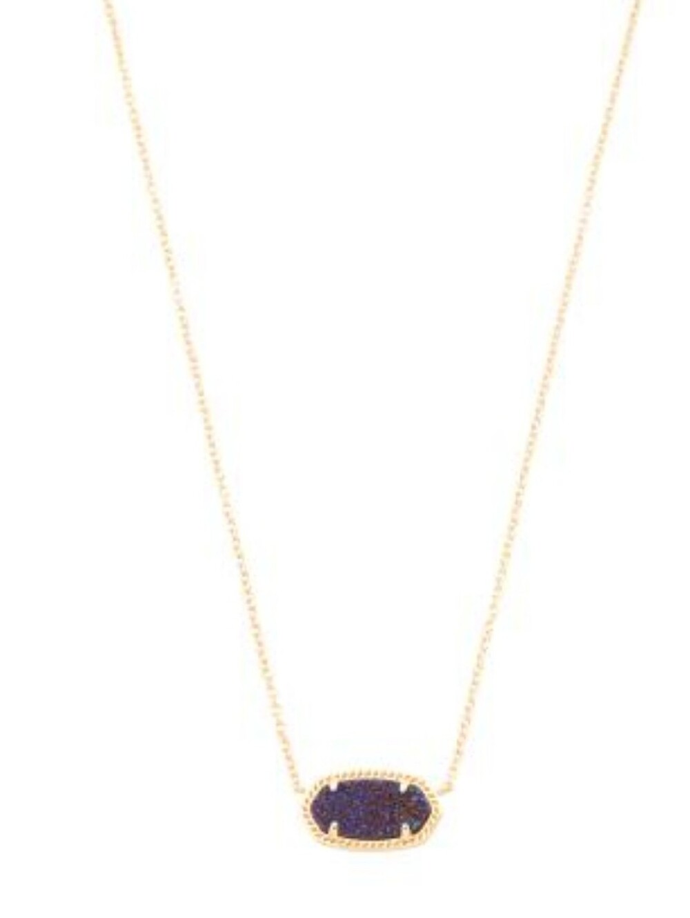 Kendra Scott Elisa Pendant Necklace Gold/Plum Drusy NWT
